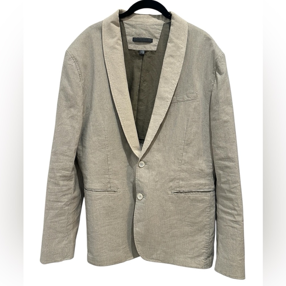 John Varvatos Beige Striped Blazer